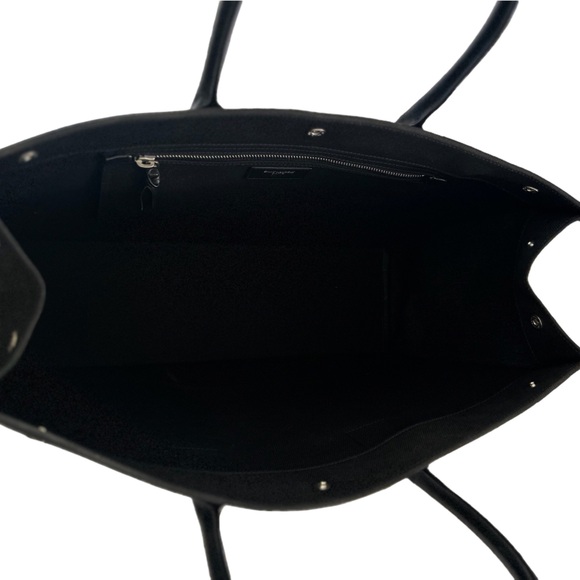 SAINT LAURENT RIVE GAUCHE LARGE BLACK CANVAS TOTE - Picture 3 of 16